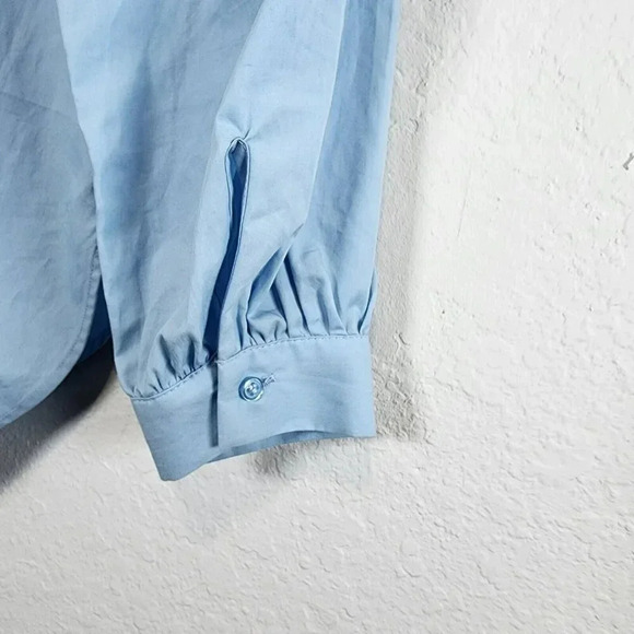 Zara Shirt Button Down Kids 11-12  Light Blue  Studded  Longsleeve - Picture 9 of 15